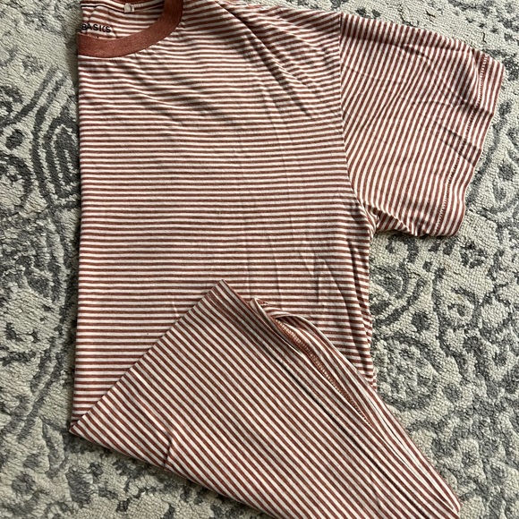 Mens PACSUN Red & White Striped T-Shirt - Picture 2 of 4